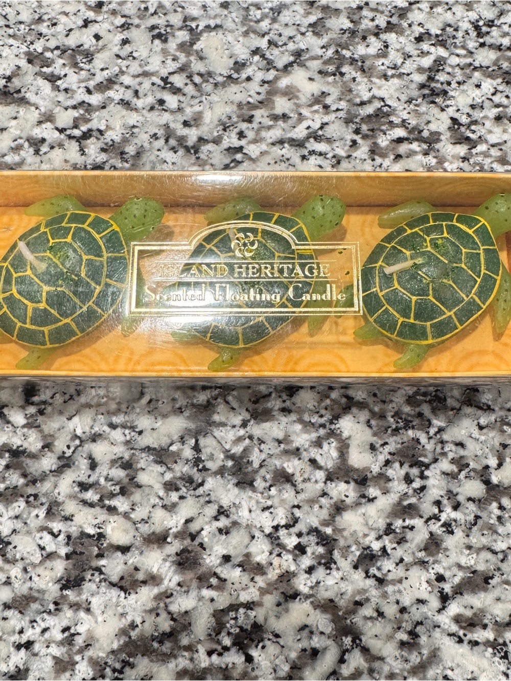 Island Heritage Green Sea Turtle Floating Candles Set of 3 Coastal Ocean Beach